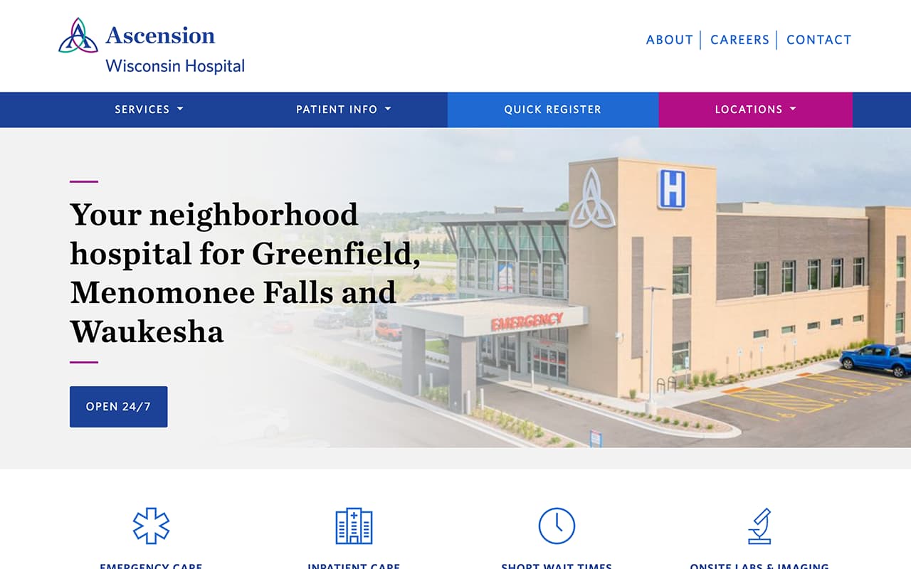 Screenshot of Ascension Wisconsin Hospital